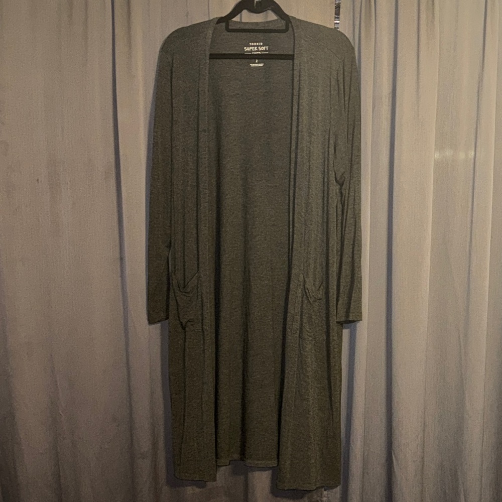 Torrid Gray Long Cardigan